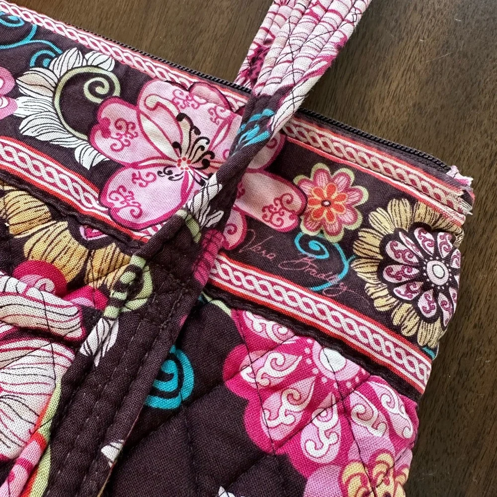 Vera Bradley Mod Floral Shoulder Bag in Brown and Pink - retired print - Picture 3 of 7